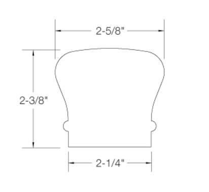 6210 | Wood Handrail 2 1/4" | 4ft-16ft