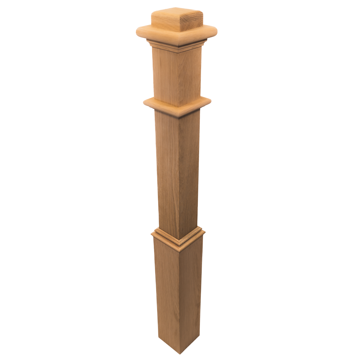 960 - Box Newel - Plain Style With Pedestal - 48" x 4 1/2"