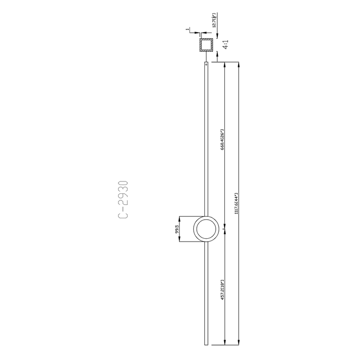 M40144 | Single Ring Iron Baluster | 2930 | 1/2"