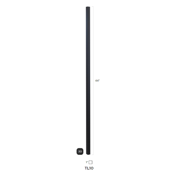 Steel Tube Balusters | 1" Square Series | Plain | Satin Black