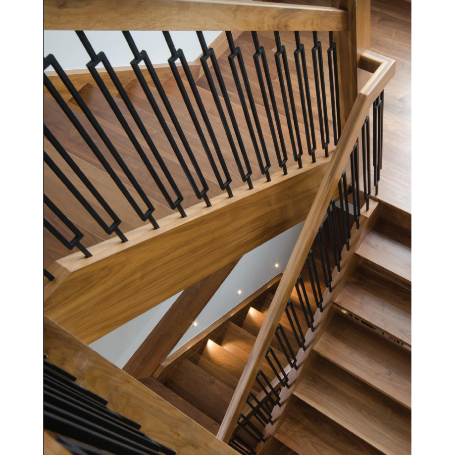 Steel Tube Balusters | Geometric 1/2" Square Series With Dowel Top | Single Feature | Satin Black