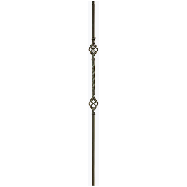 2BASK44 | Double Basket Iron Baluster | 2553 | 1/2"