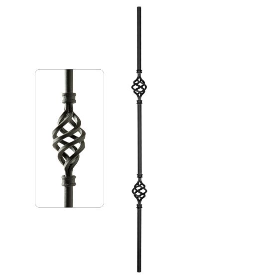 Steel Tube Balusters | 1/2" Round Series | Double Basket