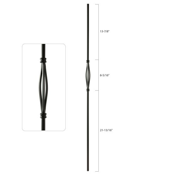Steel Tube Balusters | 1/2" Round Series | Single Basket