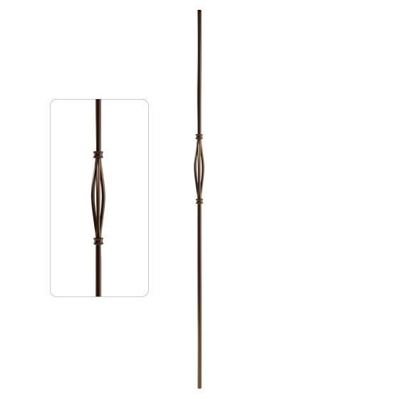 Steel Tube Balusters | 1/2" Round Series | Single Long Basket