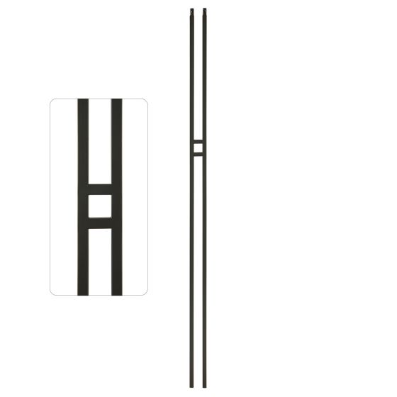 Steel Tube Balusters Geometric 1/2" Square Series With Dowel Top | Single Feature