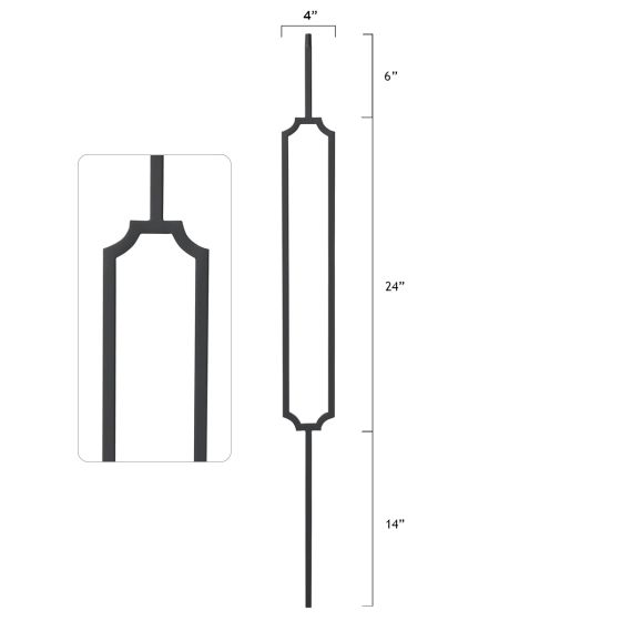 TL91 | Steel Tube Balusters | Geometric 1/2" Square Series with Dowel Top