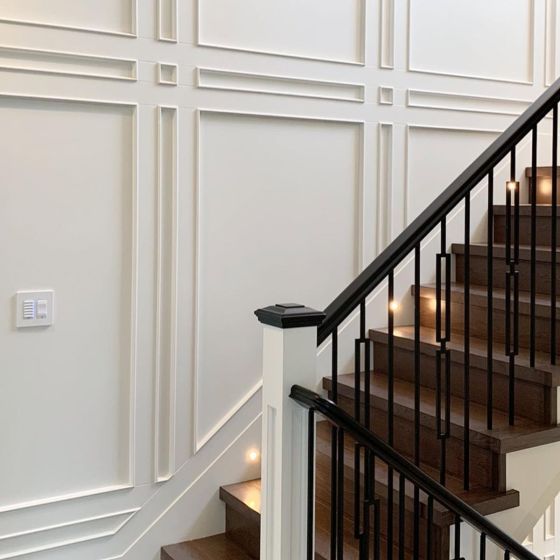 Steel Tube Balusters | Geometric 1/2" Square Series With Dowel Top | Double Feature | Satin Black