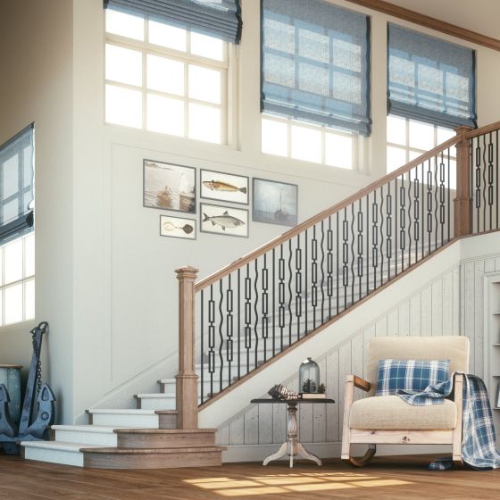 Steel Tube Balusters | Geometric 1/2" Square Series With Dowel Top | Triple Feature | Satin Black