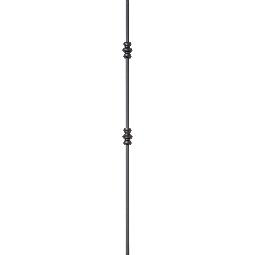 Iron Baluster | Double Knuckle | Round | Satin Black | 5/8" x 44"