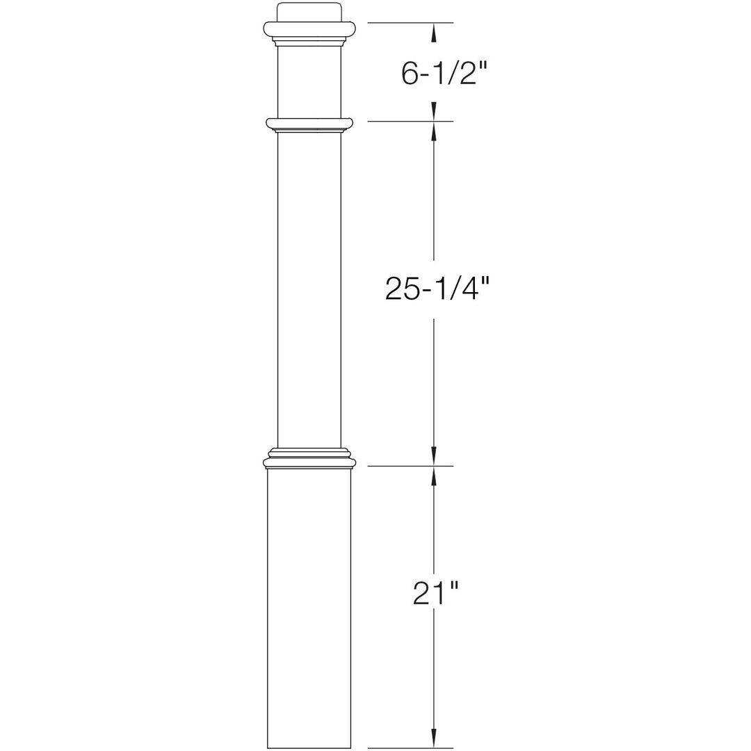 991PL | Box Newel | Plain Face | 56" x 6¼"
