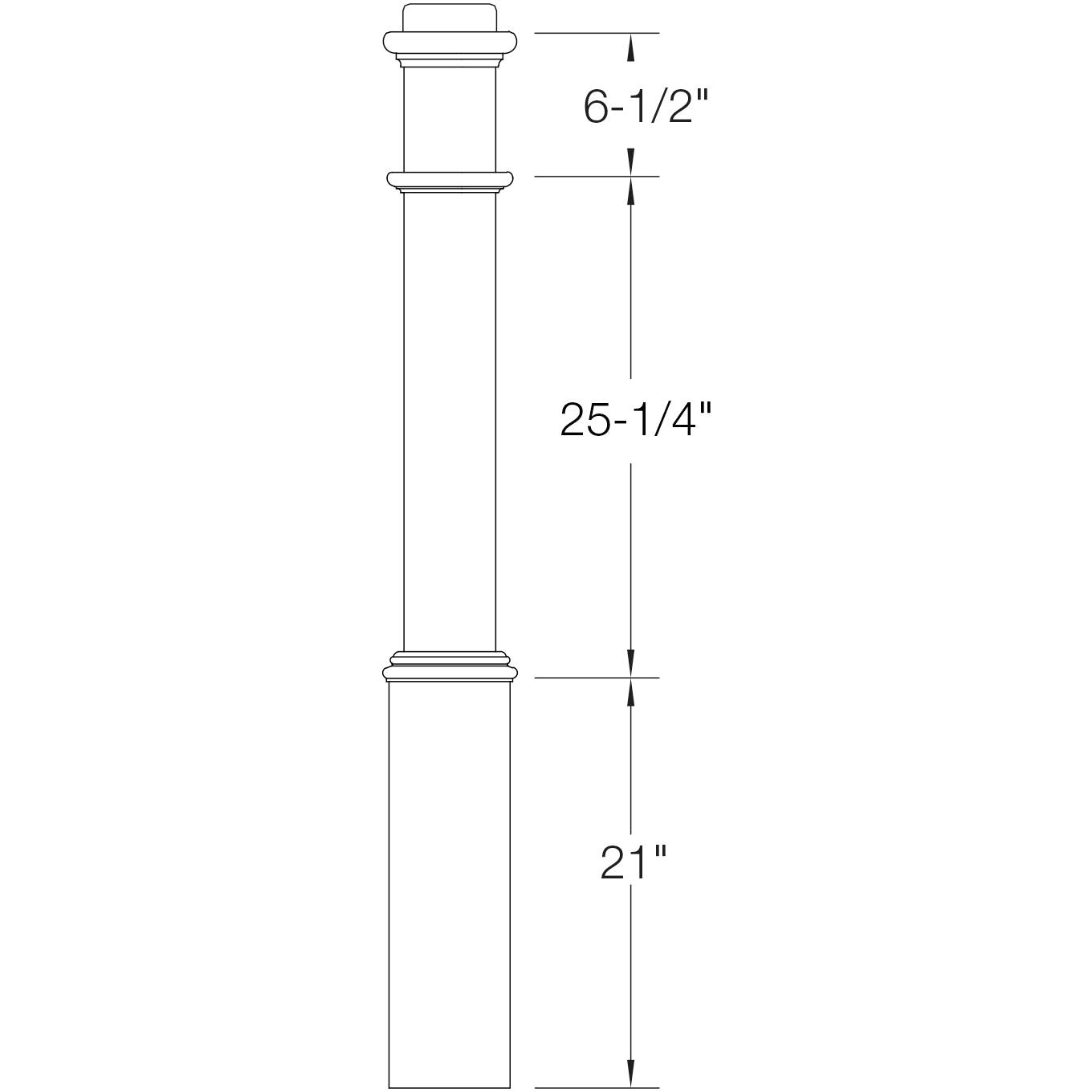 991PL - Box Newel - Plain Face - 56" x 6¼"