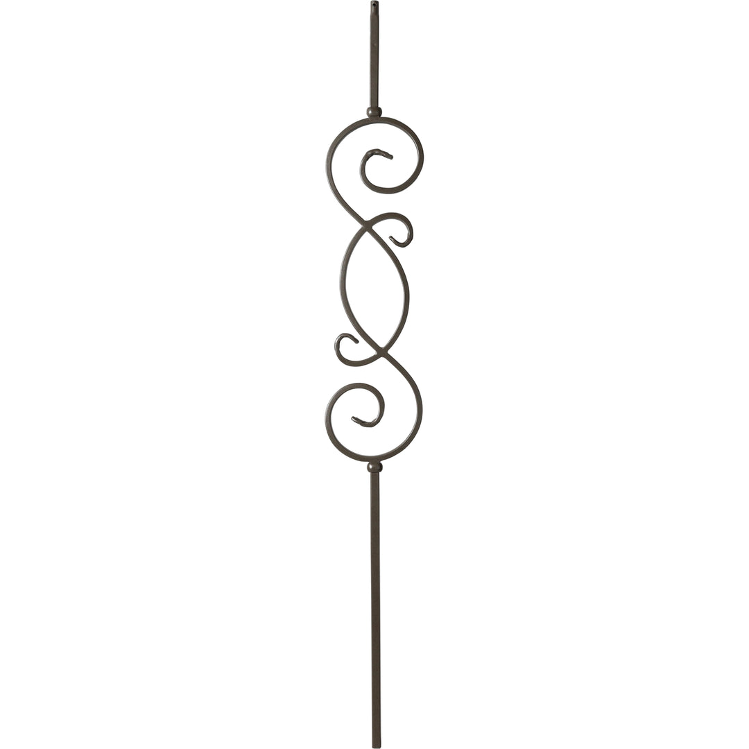 T57 | Iron Baluster | "S" Scroll V2 | 1/2" x 44"