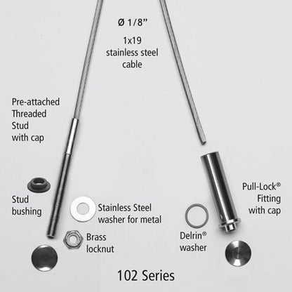 RailFX® Cable Rail Kits | 102 Series | Ø 1/8" Cable | Through-Post | Metal Post Applications