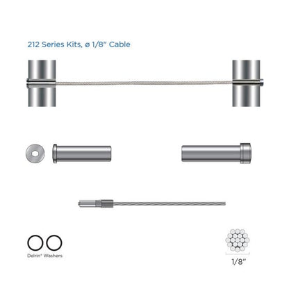 RailFX® Cable Rail Kits | 212 Series | Ø 1/8" Cable | Through-Post | Metal Post Applications