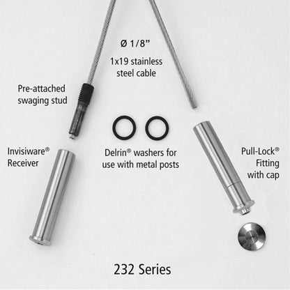 RailFX® Cable Rail Kits | 232 Series | Ø 1/8" Cable | Through-Post | Metal Post Applications