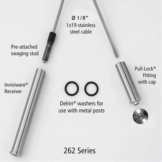 RailFX® Cable Rail Kits | 262 Series | Ø 1/8" Cable | Through-Post | Metal Post Applications