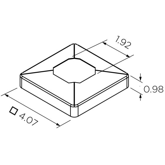 Square | Cover Flange for Surface Mount Glass Spigot | Alloy 316