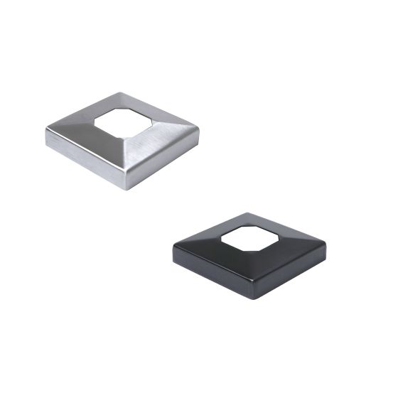 Square | Cover Flange for Square | Surface Mount Adjustable Glass Clamp