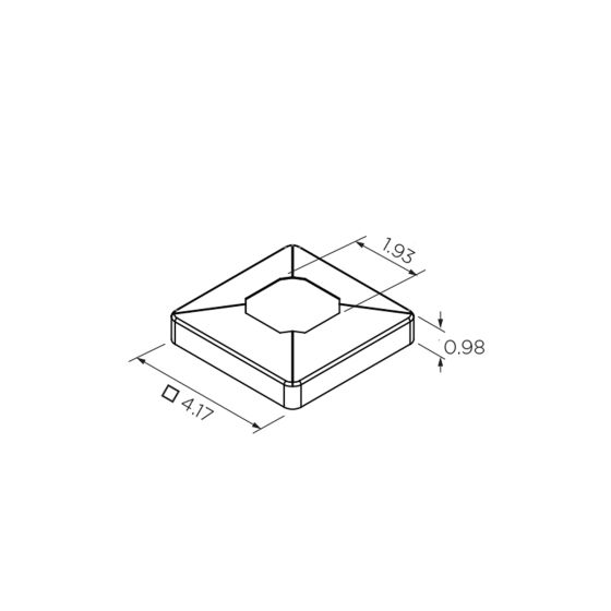 Square | Cover Flange for Square | Surface Mount Adjustable Glass Clamp