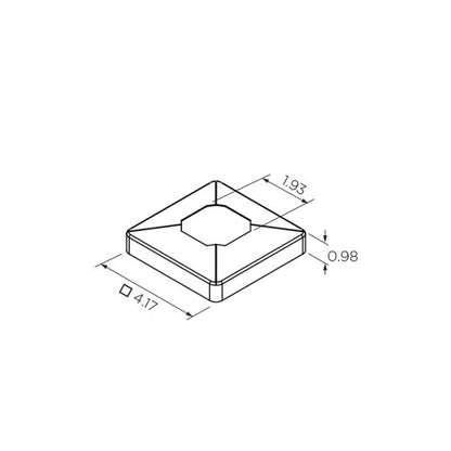 Square | Cover Flange for Square | Surface Mount Adjustable Glass Clamp