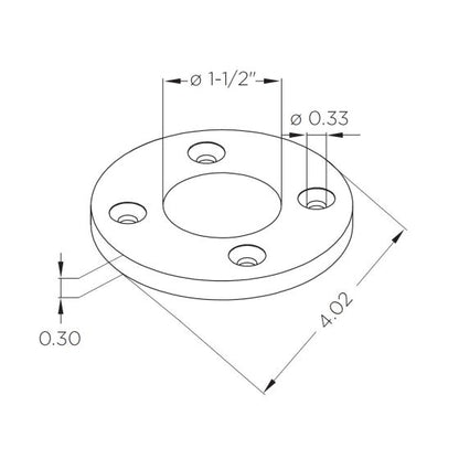 Round | Pre-Drilled Post | 8" Spacing