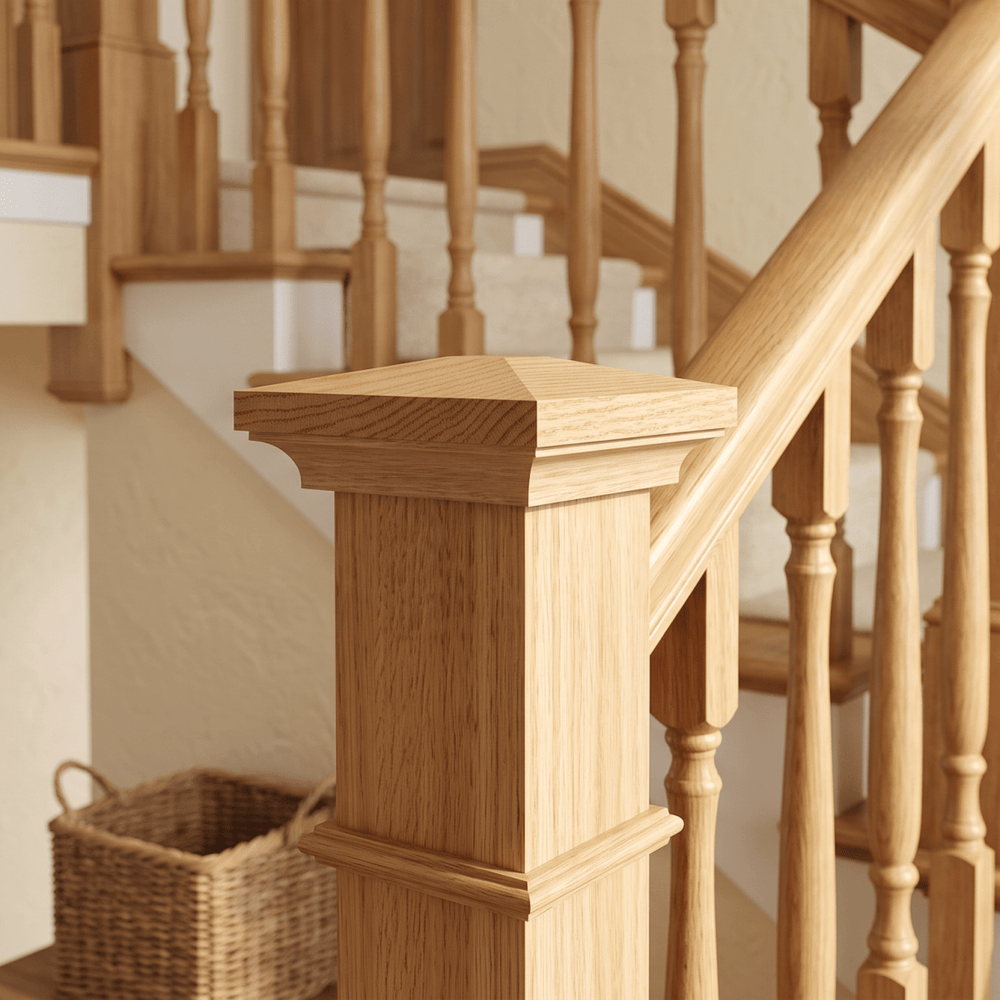 935 | Flat Peak Newel Cap | Fits 3 1/2" Post - All Things Stairs