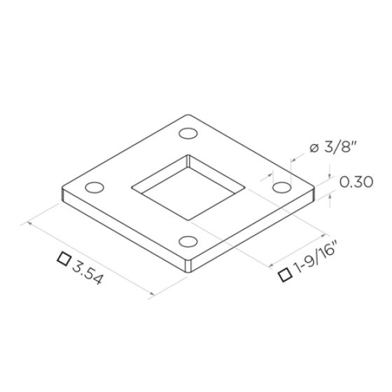 Square| Anchor Plate | Alloy 304