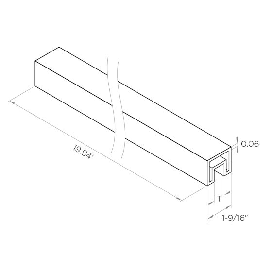 Square | Cap Rail | Alloy 304