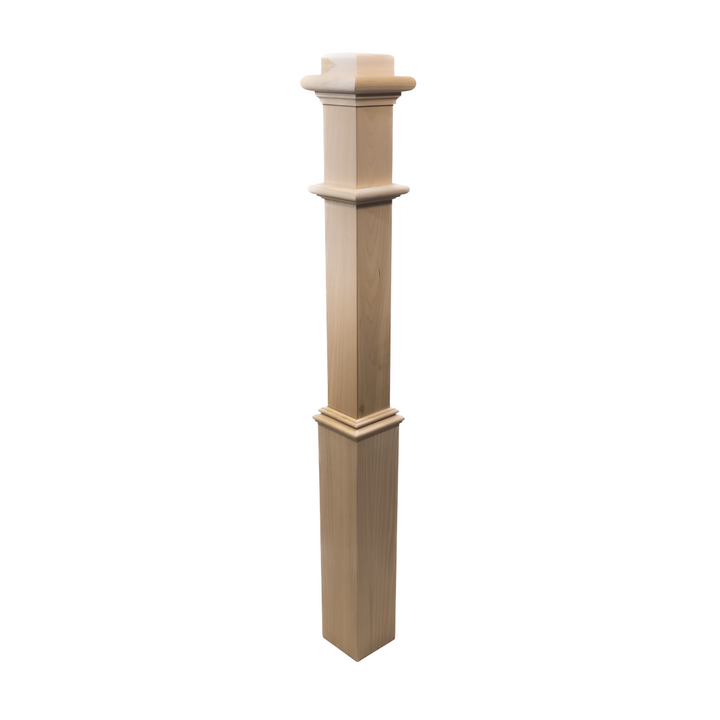 CLEARANCE 960 | Box Newel | Plain Style With Pedestal | 48" x 4 1/2"