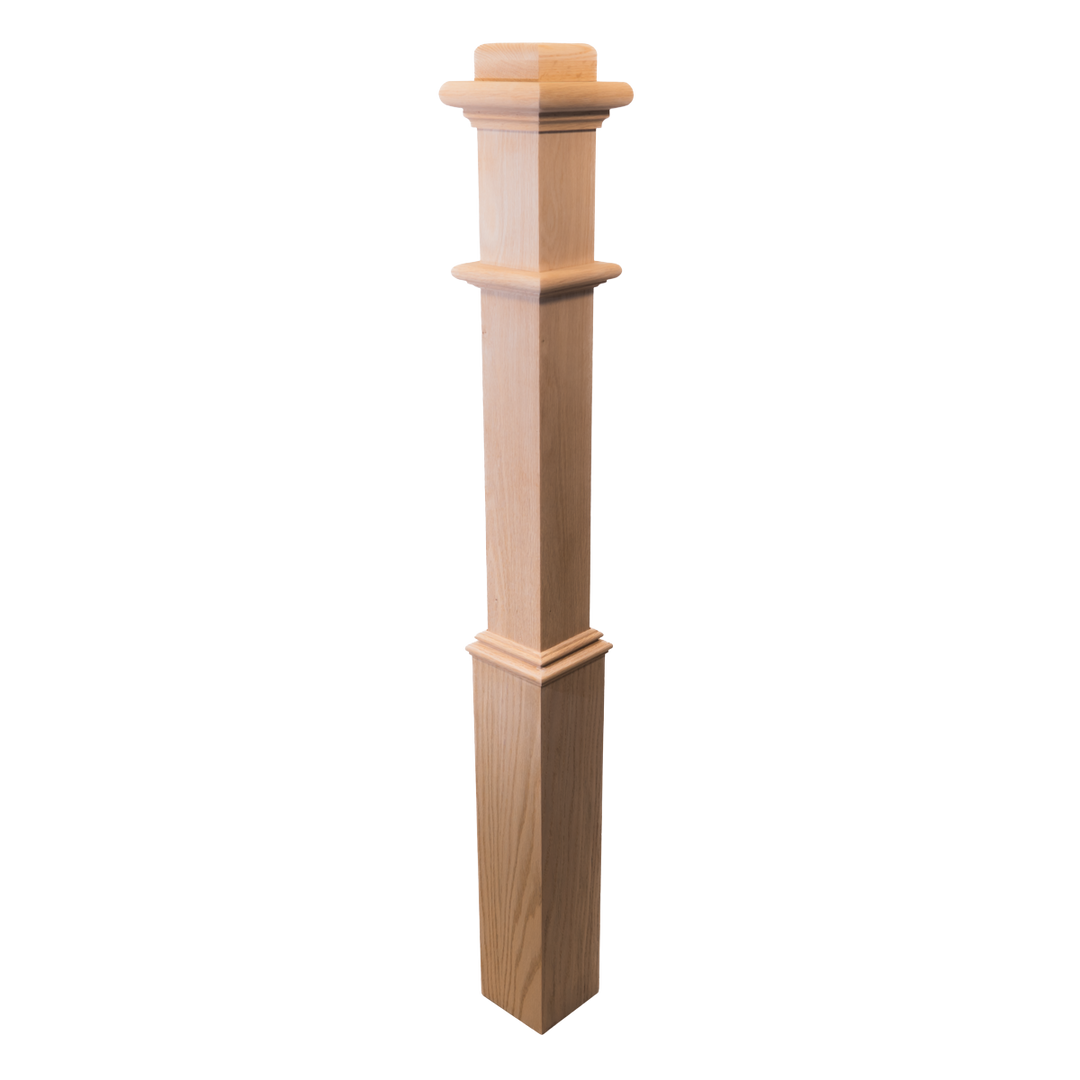 CLEARANCE 960 | Box Newel | Plain Style With Pedestal | 48" x 4 1/2"
