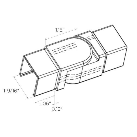 0˚ to 90˚ | Square | Adjustable Horizontal Elbow for Cap Rail | Alloy 304