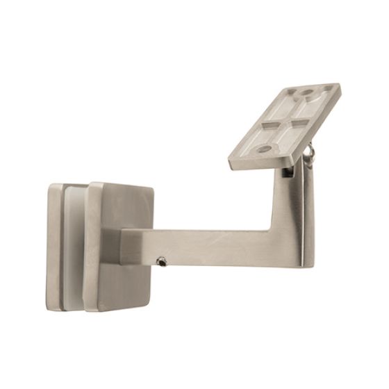 Flat Saddle | Adjustable | Square | Glass Mount Bracket | 90° Arm | Alloy 304