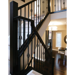 Steel Tube Balusters | 1/2" Square Series With Dowel Top | Double Basket | Satin Black