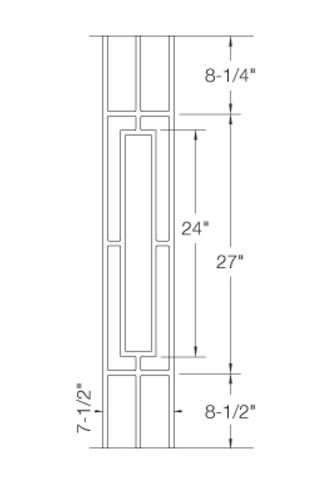 T813 | Iron Baluster | Craftsman Rectangular Panel | 1/2" x 44"