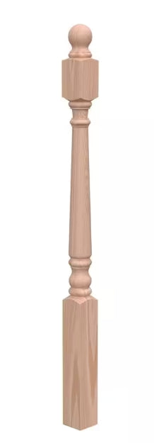 CLEARANCE | 4010BT | Colonial Newel Post | Ball & Pin Top | 3" x 48" | BEECH