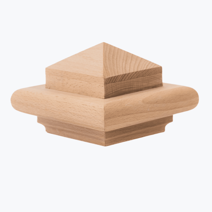 B475 | Box Newel Cap | "B" Style Pyramid Top | Fits 4 3/4" - All Things Stairs