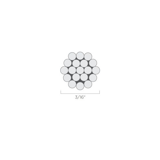 Bezdan Cable 3/16" Dia. Cable 1x19 Stainless Steel