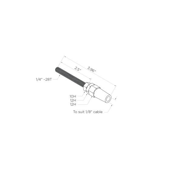 Bezdan Cable Non-Tensioner Stud | Through-Post | Metal Post (Level)