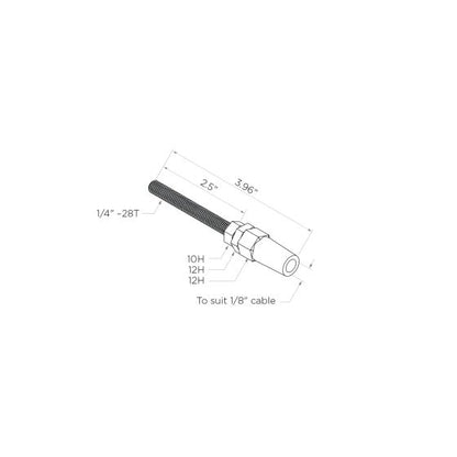 Bezdan Cable Non-Tensioner Stud | Through-Post | Metal Post (Level)