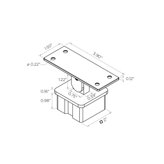 Bezdan Cable Adjustable| Top Mount Bracket for Bezdan Fascia Mount Cable Post