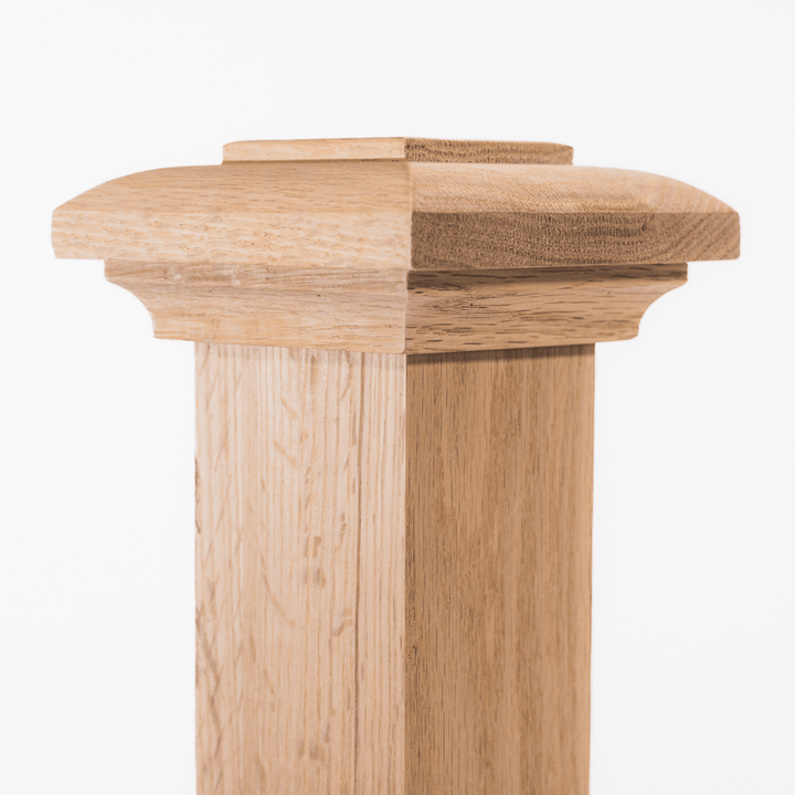 D350 | Box Newel Cap | "D" Style Deco Top | Fits 3 1/2" Post - All Things Stairs