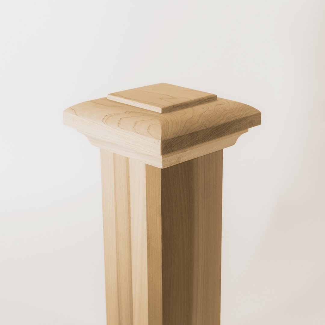 D350 | Box Newel Cap | "D" Style Deco Top | Fits 3 1/2" Post - All Things Stairs