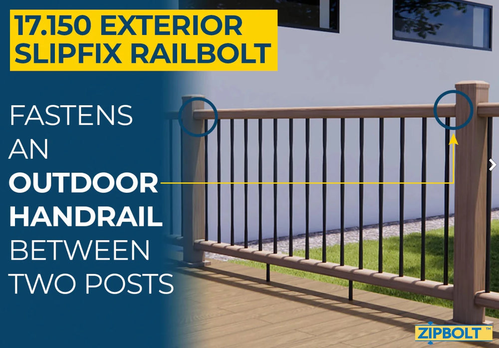 Exterior Slipfix Railbolt with 5mm Hex - 17.150 1 Double Pack - All Things Stairs