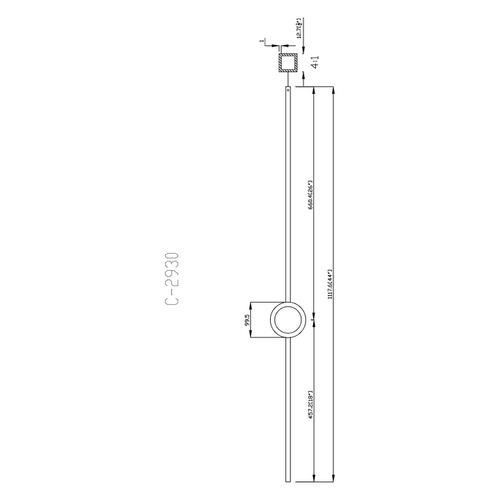 M40144 | Single Ring Iron Baluster | 2930 | 1/2" - All Things Stairs