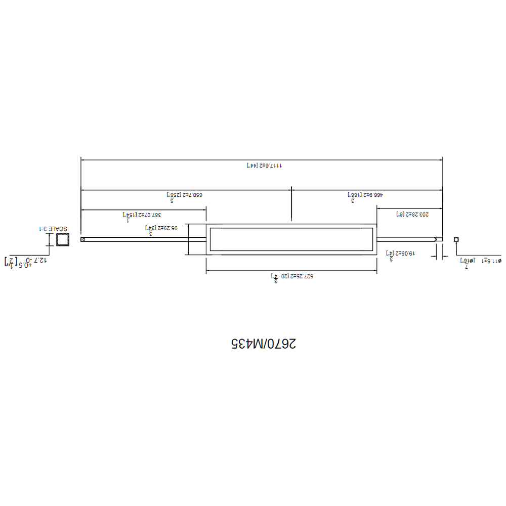M435 | 2670 | Square Panel Iron Baluster 1/2" - All Things Stairs