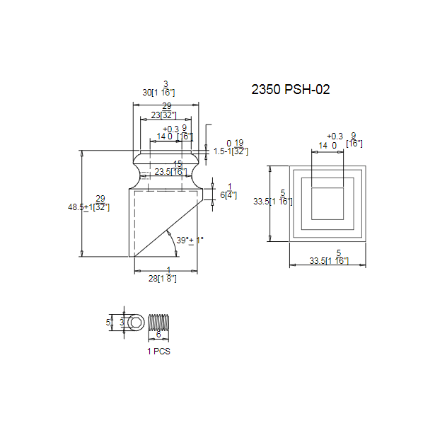 PSH - 02 2350 | Pitch Shoe with Set Screw - All Things Stairs