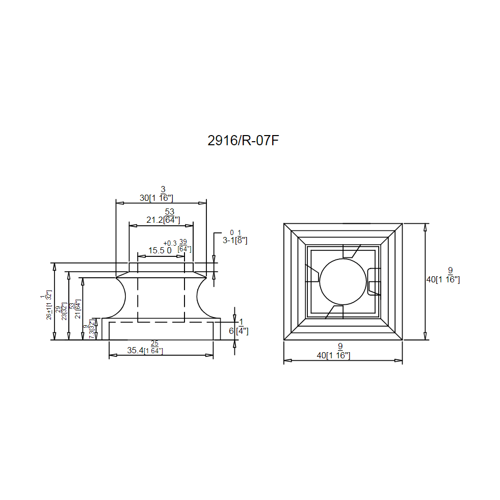 R - 07F 2916 | Base Collar - All Things Stairs