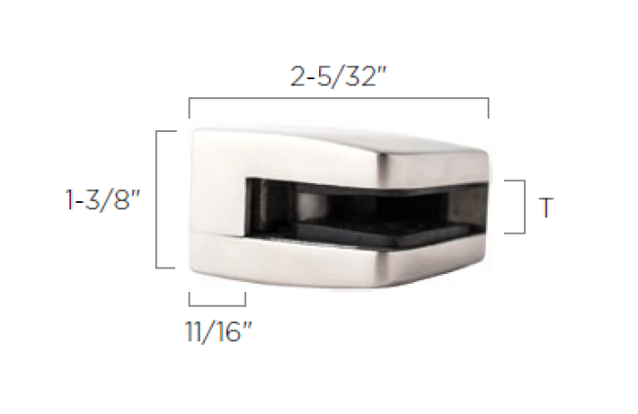 Square | Tapered Glass Clips for Square Posts