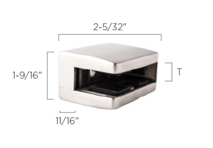 Rectangular | Tapered Glass Clips